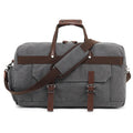 Men's canvas crossbody travel bag in black, brown or grey with 36-55 litre capacity