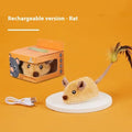 Electric plush mouse cat toy with remote control showing forward motion on floor