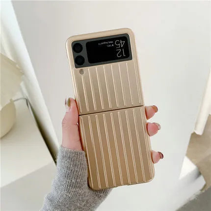 Samsung Z Flip3 ultra-thin flip phone case in solid black, red, pink, silver, gold, sky blue, and light green colours.