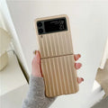 Samsung Z Flip3 ultra-thin flip phone case in solid black, red, pink, silver, gold, sky blue, and light green colours.