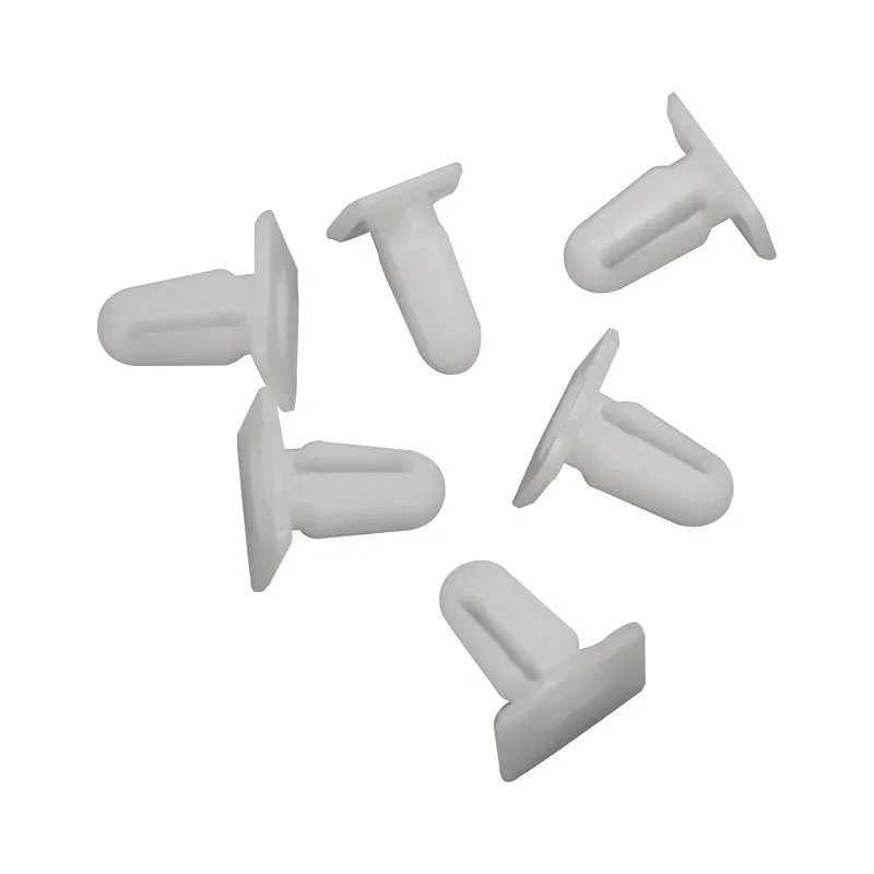 Black PA66 plastic automotive trim panel clips, style D318, pack of 60 pieces.