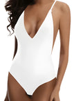 Women's V-neck swimsuit with removable cups available in sizes S to 5XL