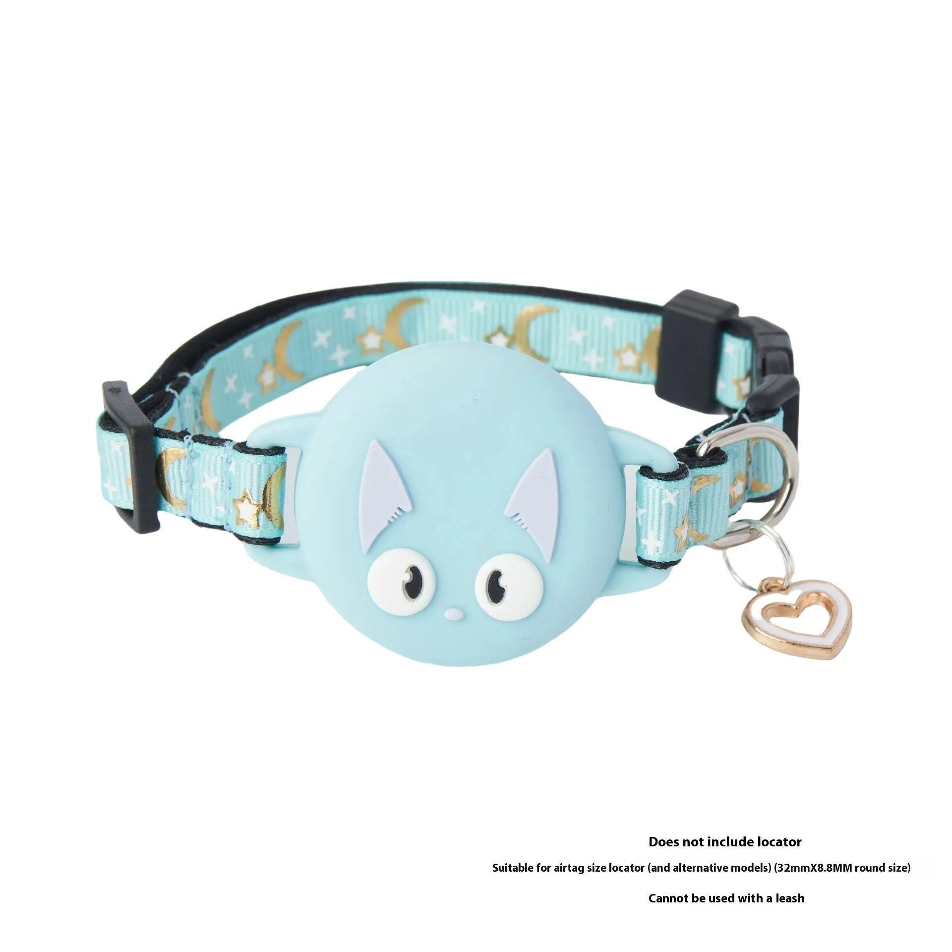 Pink and black plastic AirTag protective cases attached to a cat collar, showing adjustable sizing.