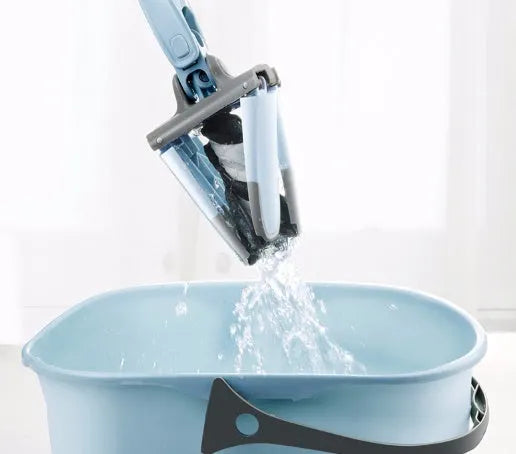 Hands-free mop in grey or blue with single mop and multi-mop set options