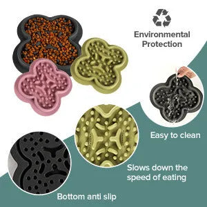 Silicone pet licking mat for cats and dogs, textured non-slip surface, 19cm by 21cm