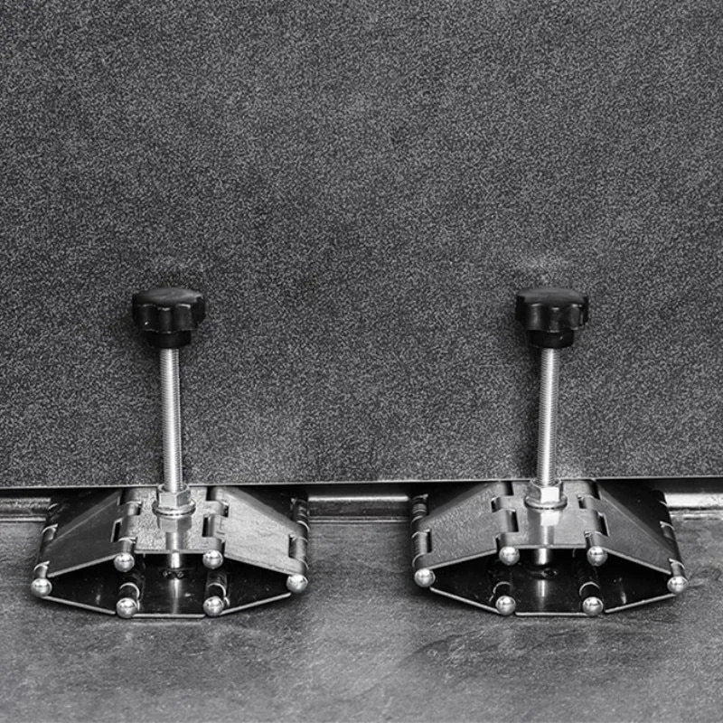 All-metal hinge type tile top height device for paving tile leveling