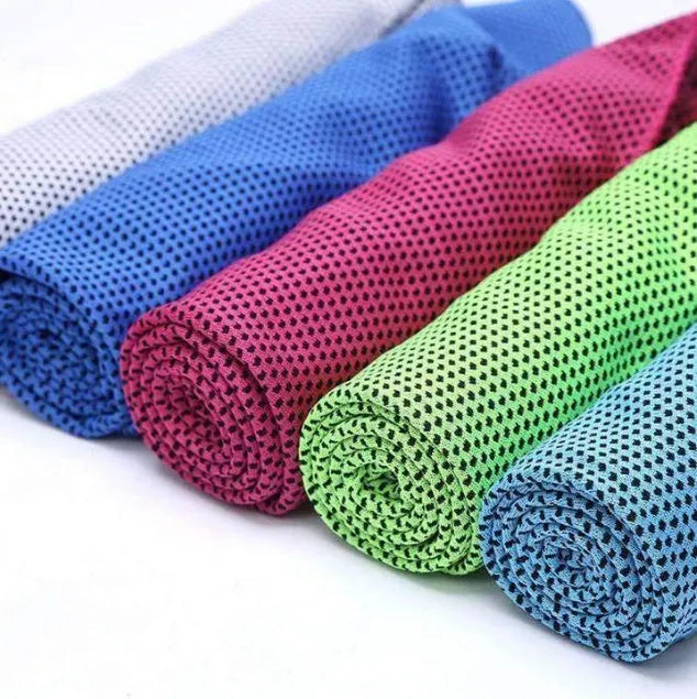 Blue sports quick-drying cooling towel 30x100cm for gym and outdoor use