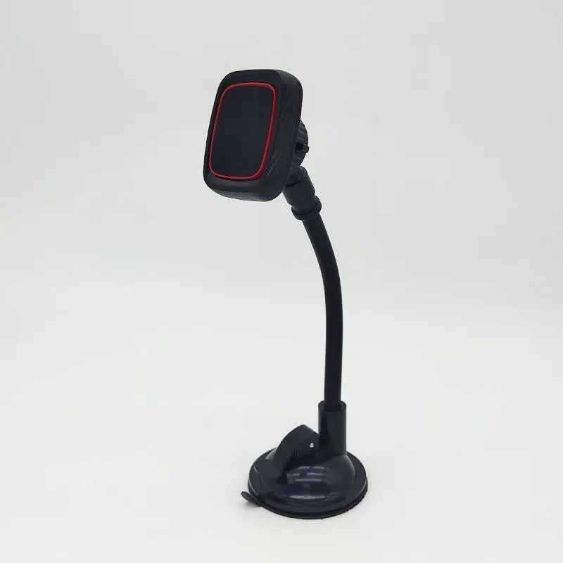 Hose black car air vent phone holder with adjustable brush arm for universal dashboard mounting.