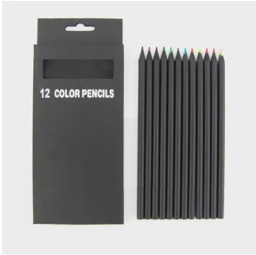 Painting pencil set with first class elm wooden shell, 3.0mm lead, 12 colours, 17.8cm length
