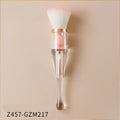 3 in 1 makeup brush with artificial fibre bristles and acrylic handle, 16cm length, pink colour option