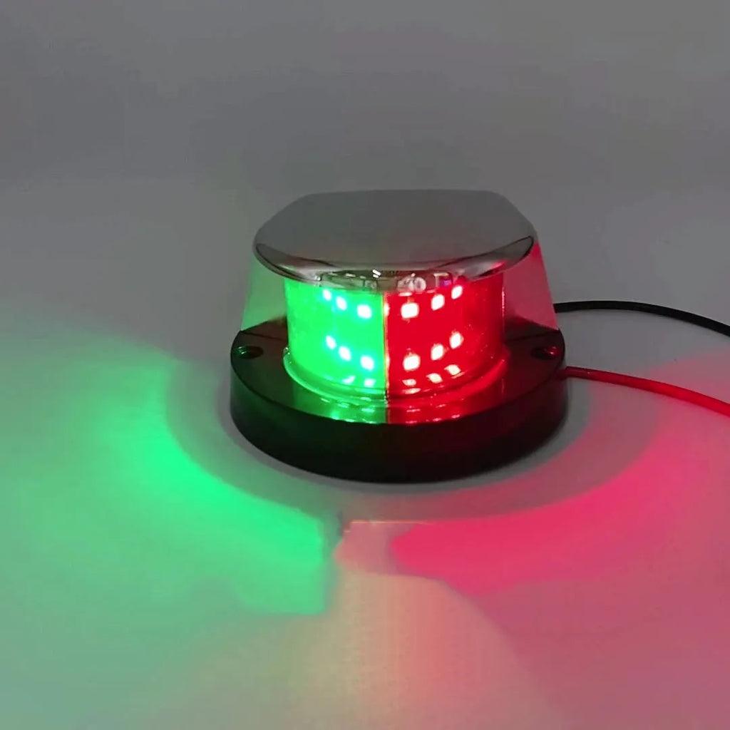 12LED marine navigation light compact 26x10mm black housing red green dual colour for yacht ship boat