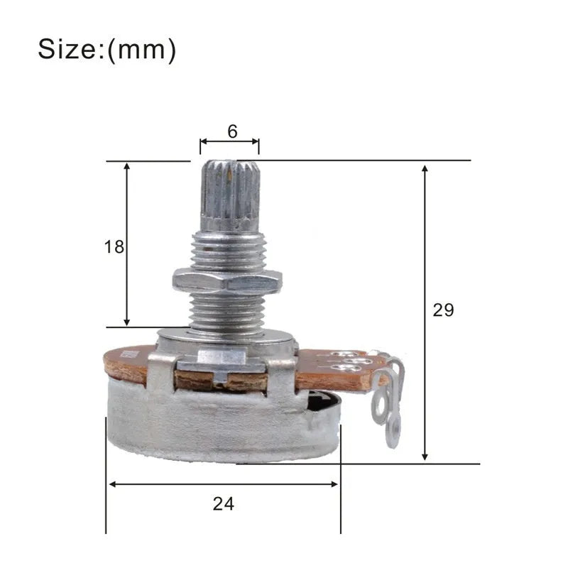Single metal electric guitar control knob for volume or tone potentiometer replacement.