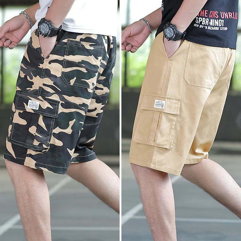 Men's loose Korean-style sports casual trousers with giraffe pattern gradient design in polyester blend fabric