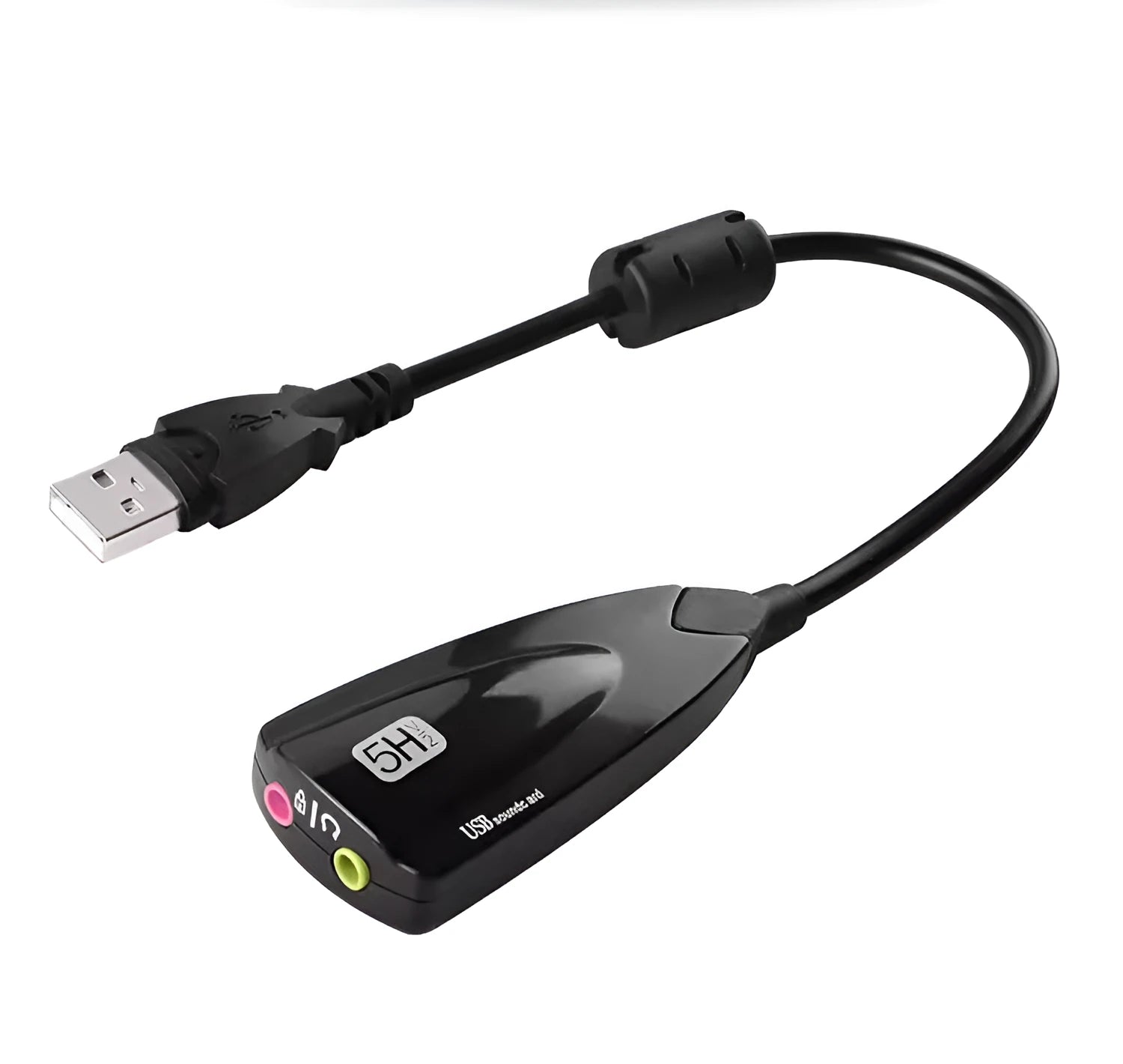 5HV2 71 cable karaoke sound card in black with triangular design for desktop use