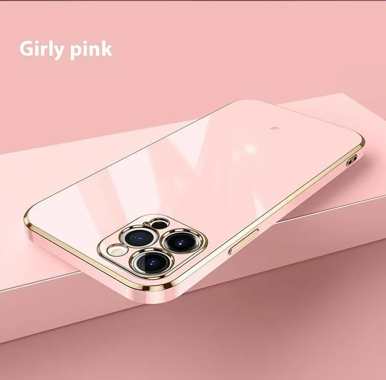 6D straight edge electroplating TPU phone case for iPhone in mint green colour.