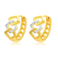 Geometric hollow-out gold-colour alloy earrings with ear clip fastening