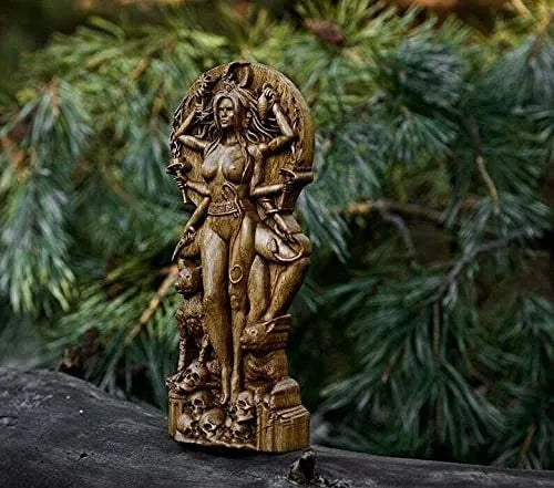 Detailed resin statue of a Greek goddess, 22cm tall, for altar or garden decoration.