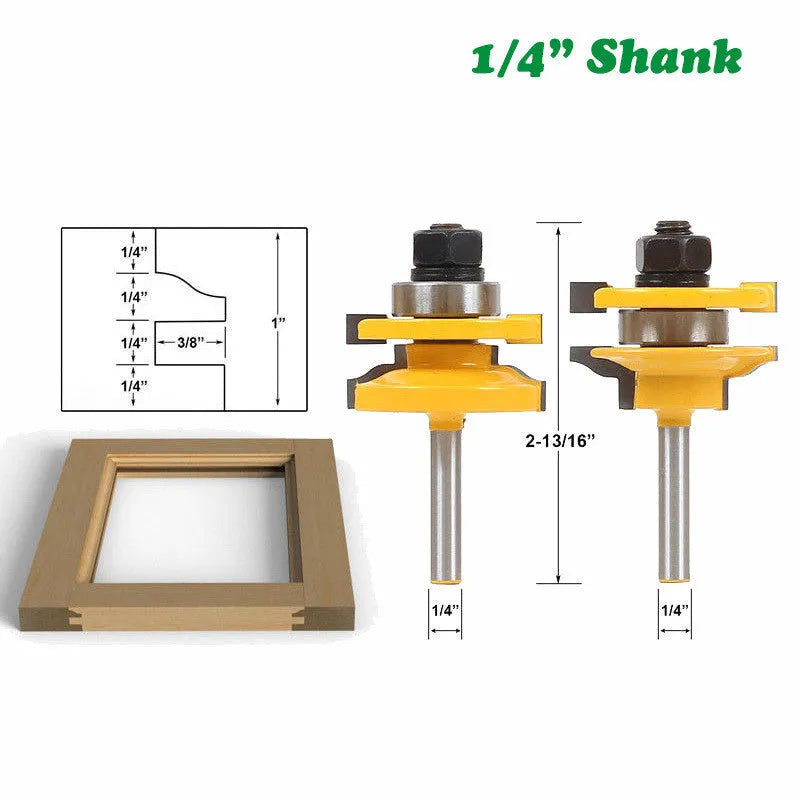 West Tenon Knife two-piece set with hard alloy blades and 1/4 inch shafts