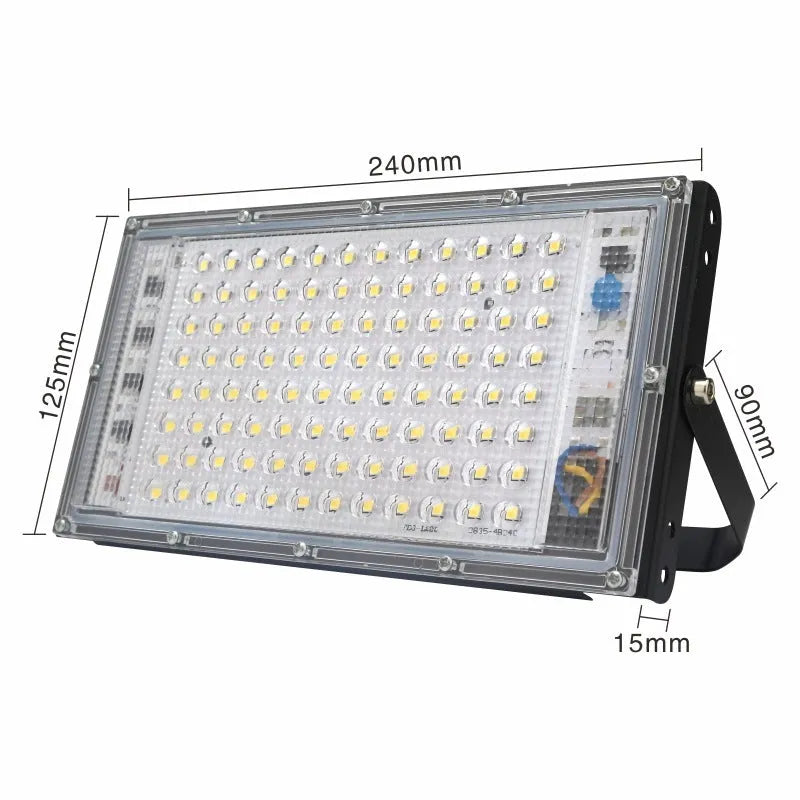 LED light with 96 lamp beads, 8000LM output, 360-degree angle, aluminium shell, IP65 rating, 125mm x 240mm