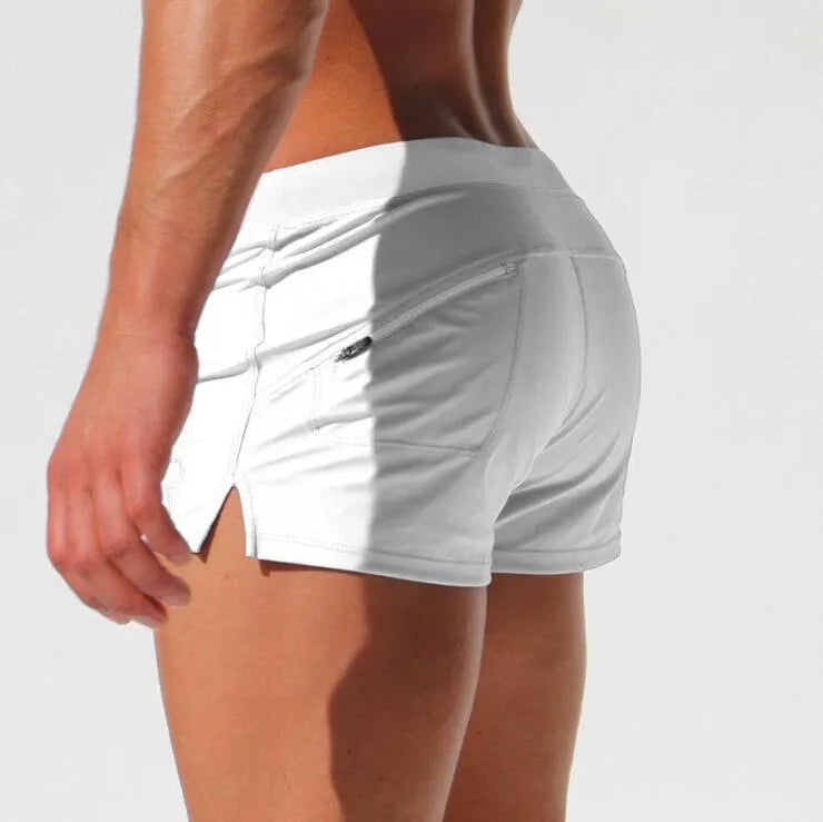 Men's cotton sports boxer shorts in six colours with elastic waistband, available in sizes S to XXL