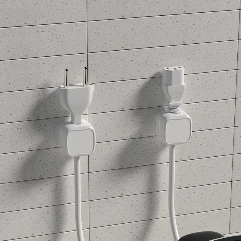 Magnetic cable clip under desk cable management organizer in black or white with adhesive backing