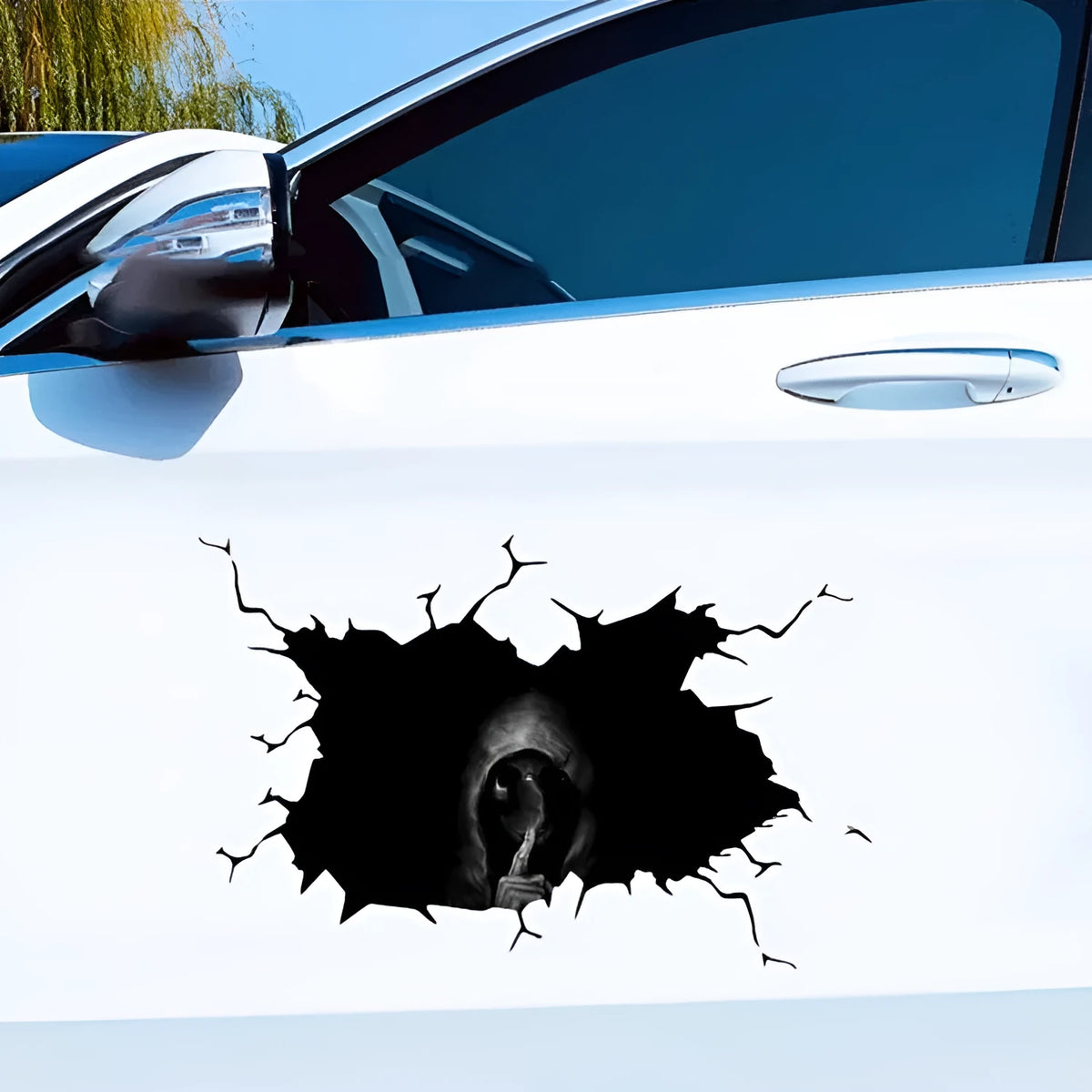 Skull car body sticker 30x20cm in PET or PVC with strong adhesion for body modification