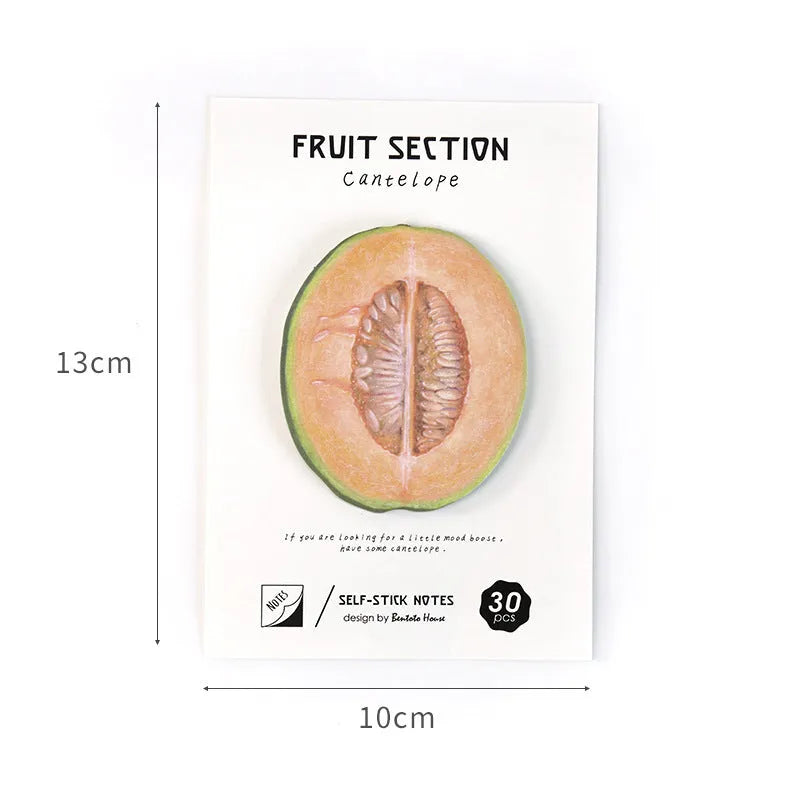 Fruit series notepaper pad with 30 sheets of thick special paper in avocado colour option