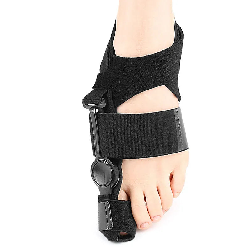 Black big toe foot protector orthopaedic brace for hallux valgus correction with Velcro strap