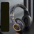 Over-ear Bluetooth 5.2 headphones with 3.5mm plug, 1800mAh battery, 15m range, in white, black, or grey