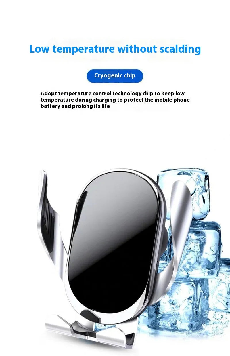 Silver portable plastic car phone holder with electric clamping for universal mobile phones