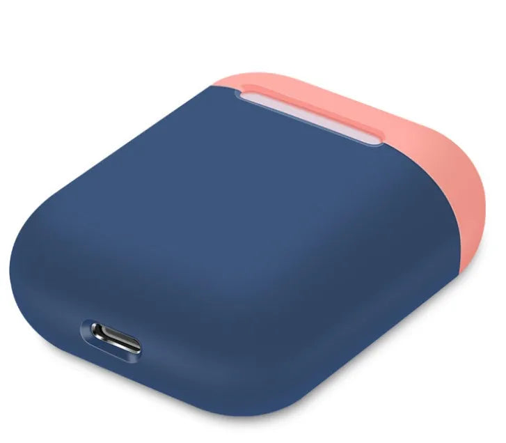 Split-design silicone protective cover for Apple AirPods charging case in a selected solid colour.