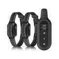 Black waterproof remote control dog training collar with ABS receiver and nylon or TPU strap