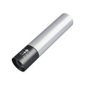 Black and silver aluminium red light therapy mosquito repellent lamp with charging cable