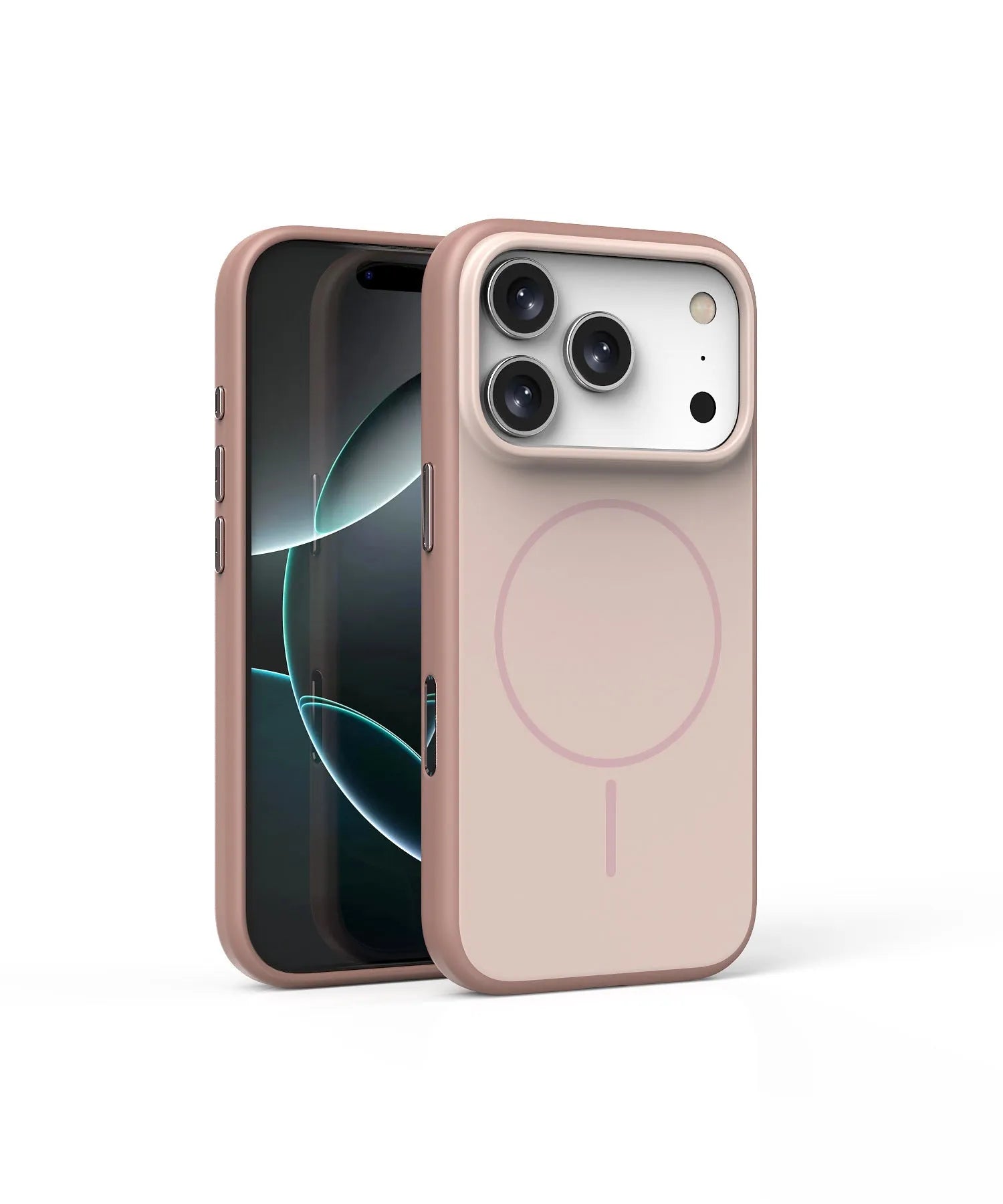 Frosted magnetic protective case for iPhone with a dedicated AI photography button on the side.