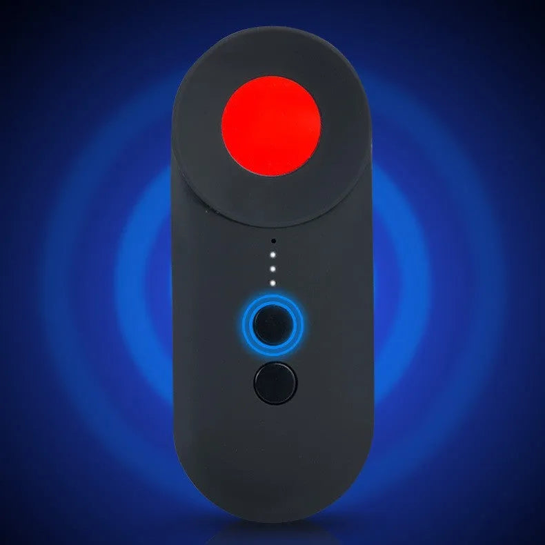 Black handheld GPS and wifi signal detector with micro-USB port on a compact ABS plastic body.