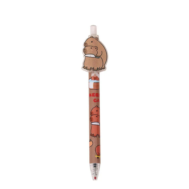 Box containing 48 Cartoon Bear themed acrylic paster pressing gel pens with plastic shells.