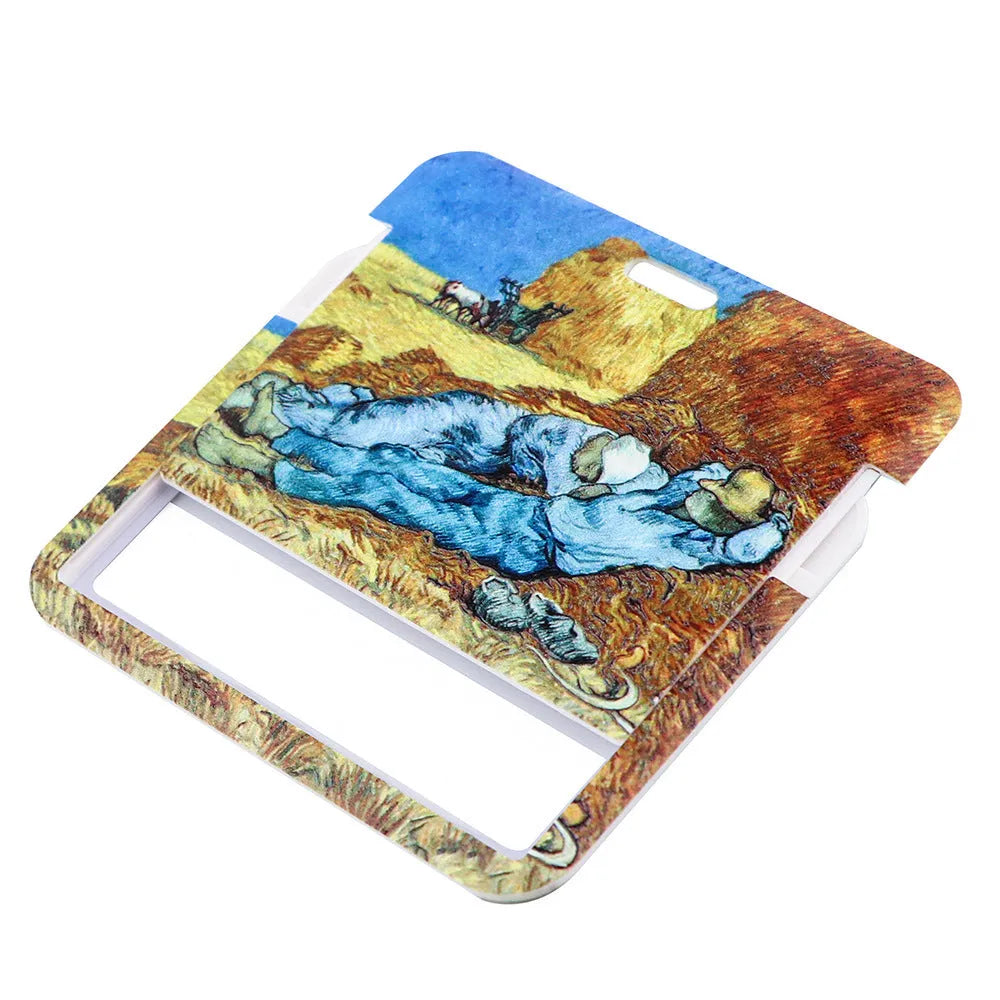 Van Gogh Starry Night sunflower mobile phone lanyard and metal card holder combination with modern simplicity style
