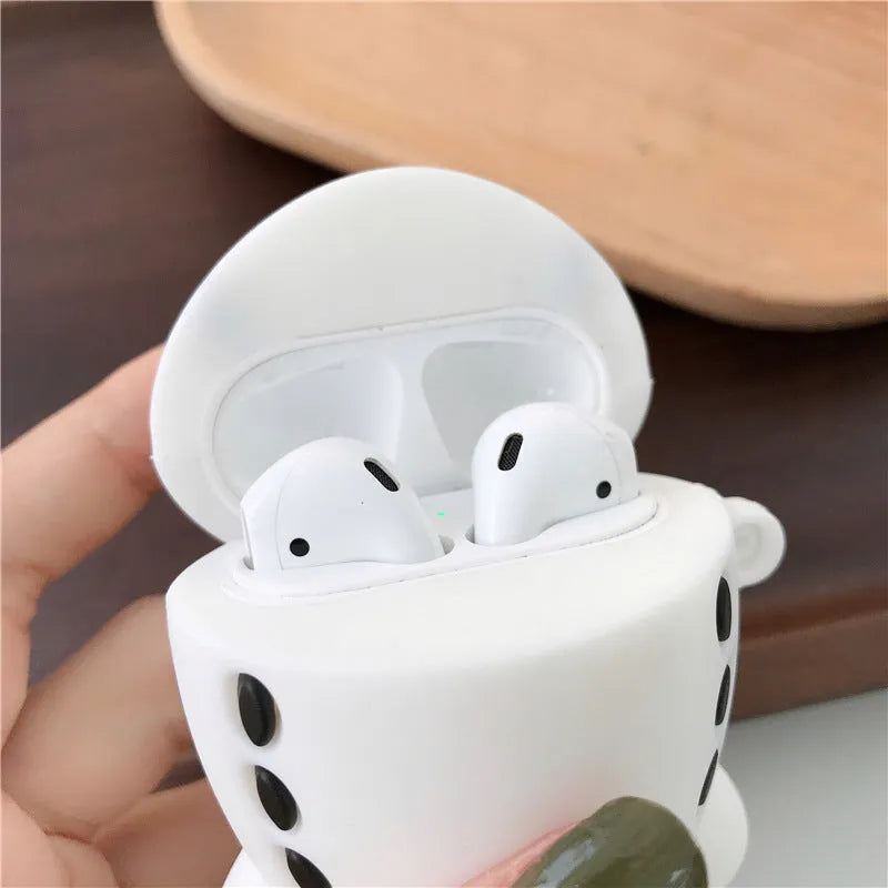 Cartoon airplane silicone flip case for AirPods 1st and 2nd generation with carrying hook