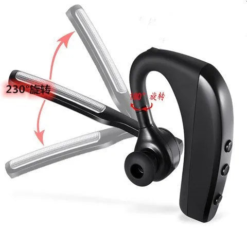 Black true wireless Bluetooth earbuds with a charging case on a white background.