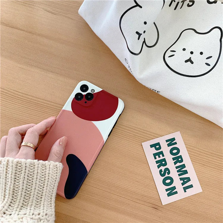 Graffiti silica gel mobile phone case for iPhone 11 Pro Max with Japanese and Korean style print and frame colour matching