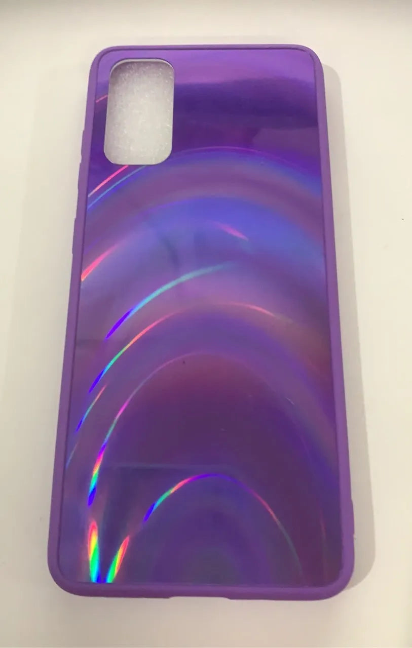 Marble design shockproof silicone phone case cover for Samsung Galaxy phones on a table.