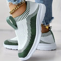 Women's casual sports shoes mesh upper solid colour lace-up trainers black green orange purple sizes 36-43