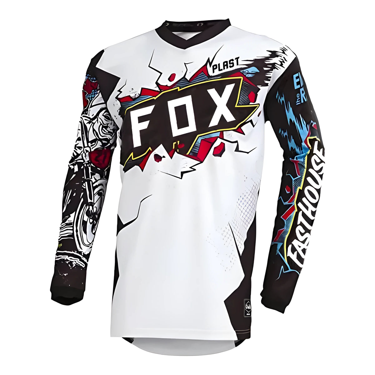 Men's long sleeve cycling jersey in chemical fibre blend, sizes XS to 5XL, twelve colour options