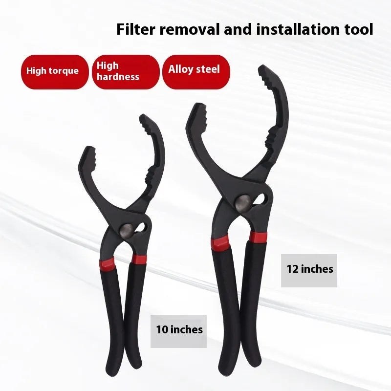 10 inch Y shape oil filter wrench with adjustable 77-150mm opening, high carbon steel and plastic, 321g bagged