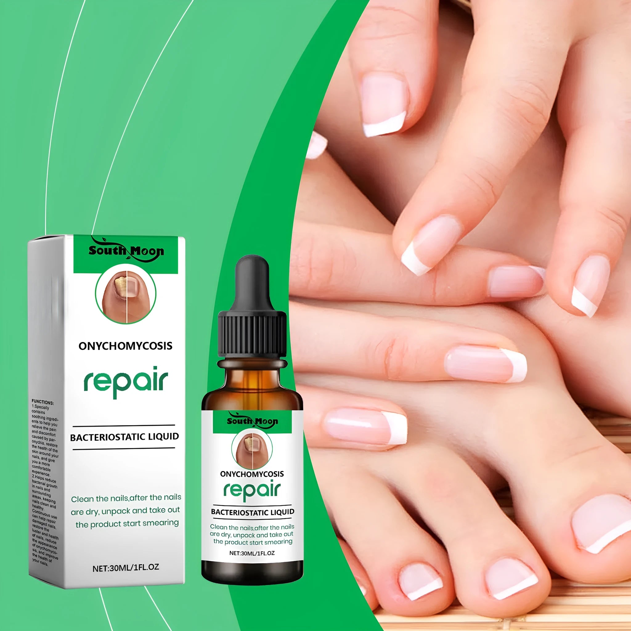 30ml bottle of gentle nail care nursing solution for daily cleaning and cuticle treatment