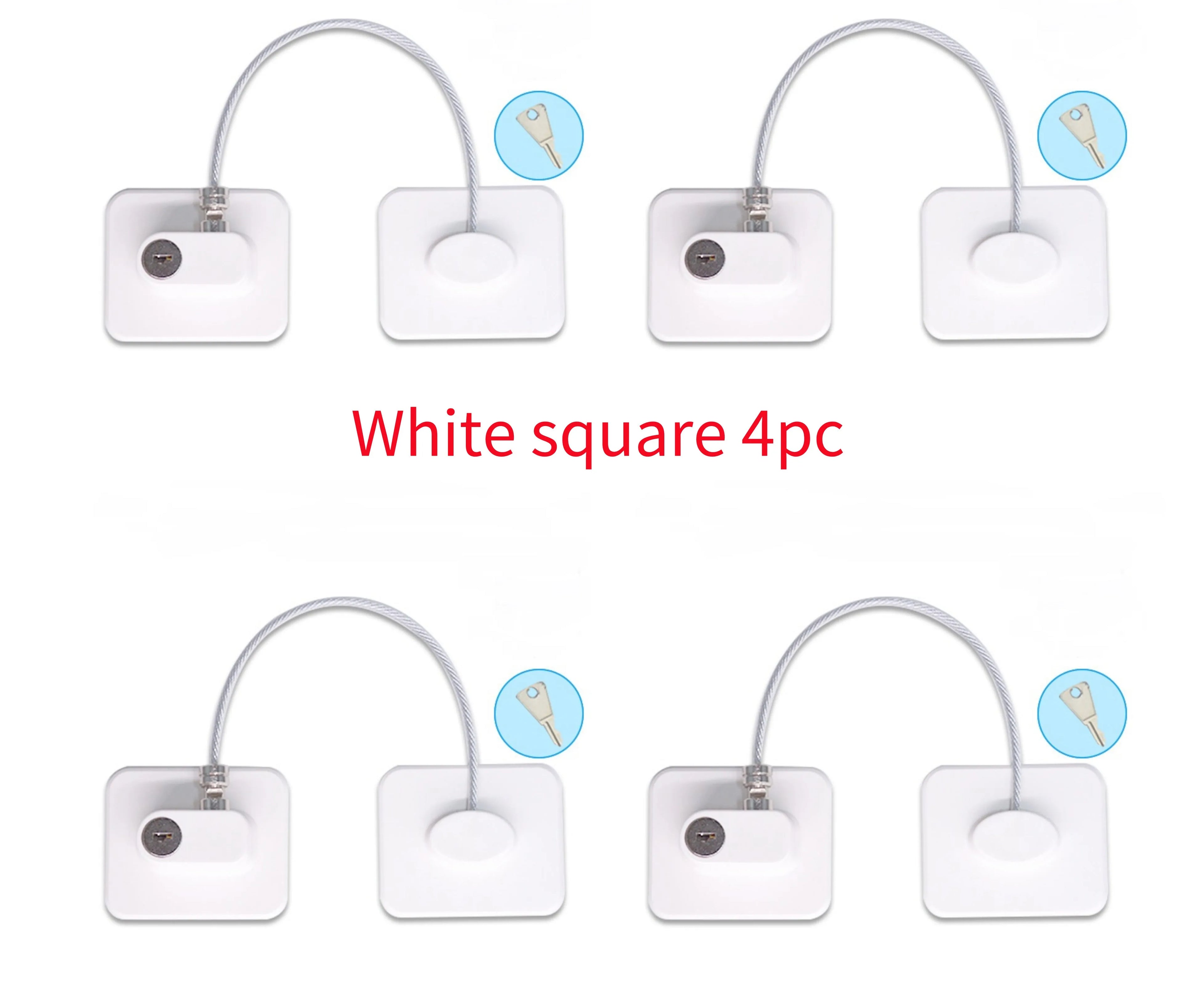 Window security chain lock with 18cm steel cable and aluminium alloy body in white colour