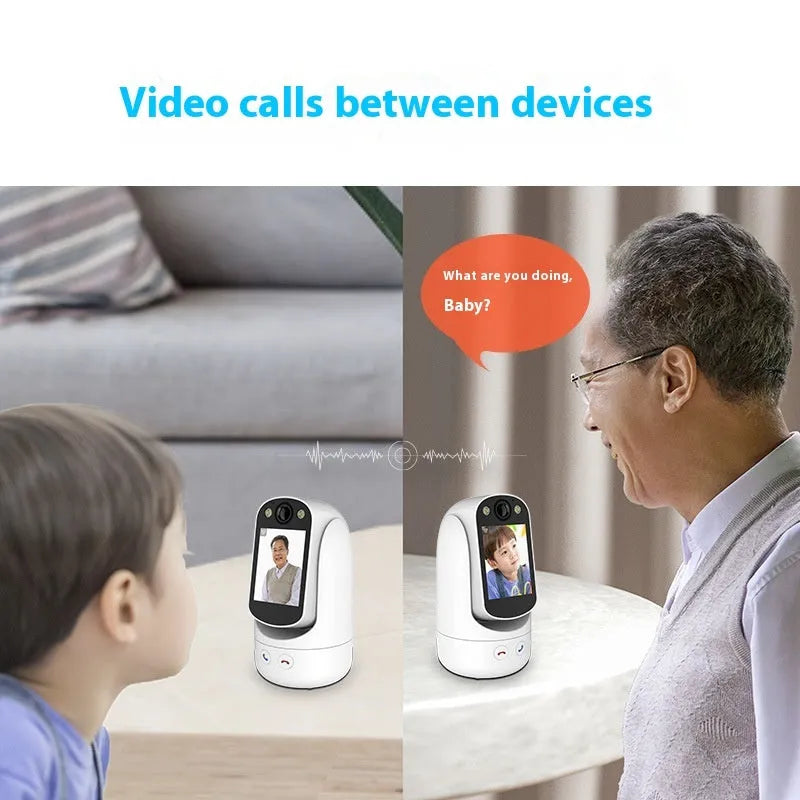 C20 white surveillance camera with 2.8-inch IPS screen, 1080p HD resolution, wide-angle lens, and night vision