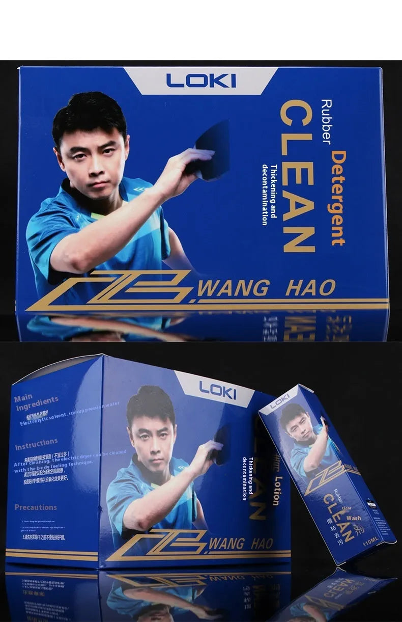 110ml table tennis rubber cleaning liquid bottle with sponge applicator for bat maintenance