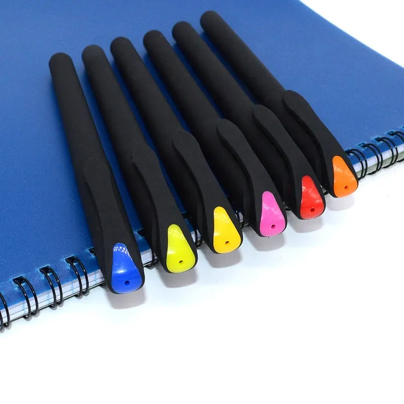Plastic gel pen with black ink refill measuring 14cm length in random colour barrel selection