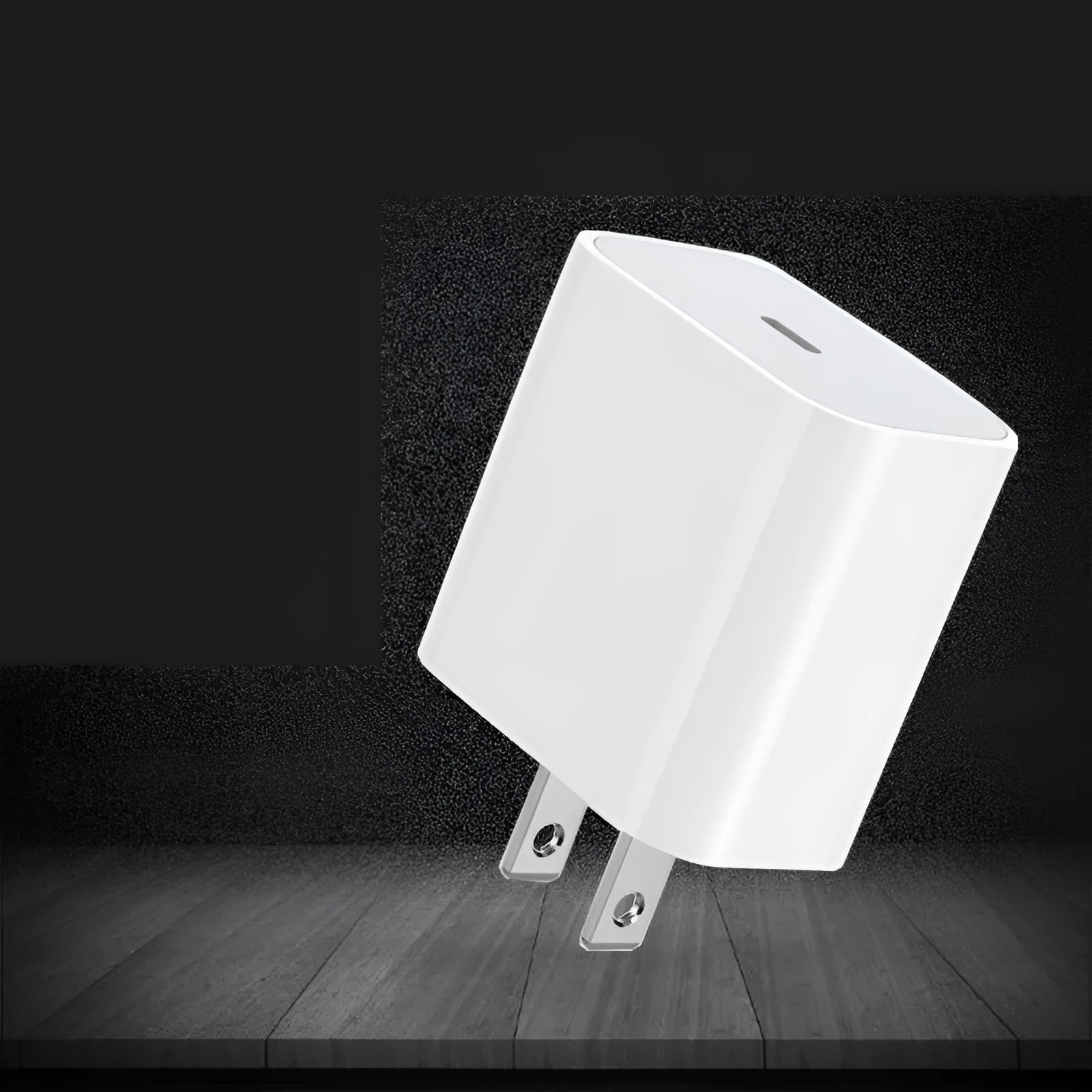 White Type-C PD20W USB-C fast charger with UK 3-pin plug and USB-C cable